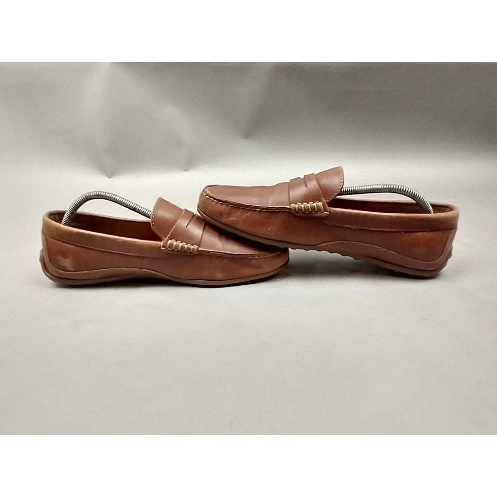 Florsheim Driver Mens Loafer Driving Moccasins Shoes Brown Leather‎ Slip-On 9.5